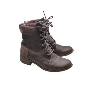 CAT Leather Lace Up Boot Wide